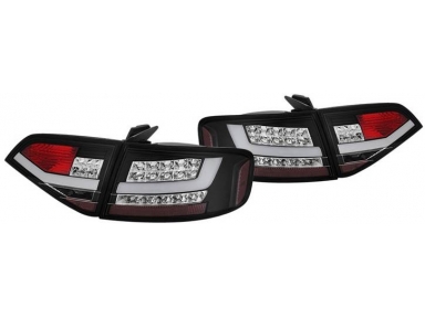 Задние фонари Ауди А4 В8 (Audi A4 B8 2008-2012) седан, тюнинг, светодиодные, черные. Вместо штатных диодных фонарей.