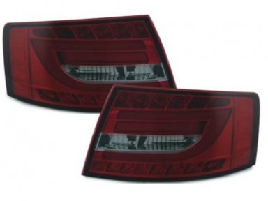 Задние фонари Ауди А6 Audi 4F (2005-2008), светодиодные, красно-тонированные. New Style. Вместо диодных фонарей.