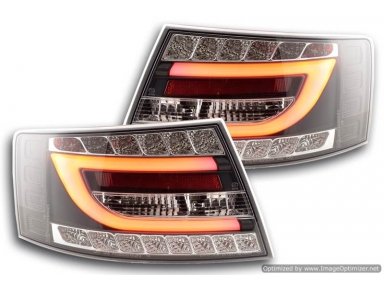 Задние фонари Ауди А6 Audi 4F (2005-2008), светодиодные, черные. New Style. Вместо диодных фонарей.