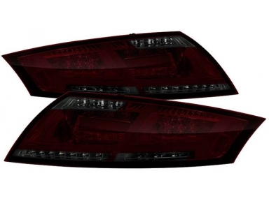 Задние фонари Ауди ТТ 2007-2013 (Audi TT), полностью светодиодные, красно-тонированные.